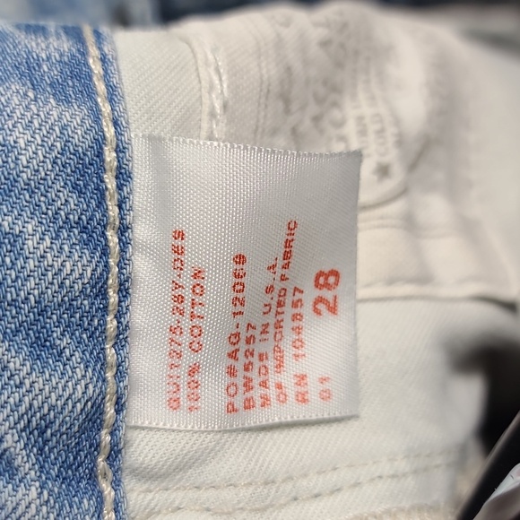 ADRIANO GOLDSCMIED Distressed Light Wash Ex-Boyfriend Denim Shorts Size 28 - Picture 4 of 16